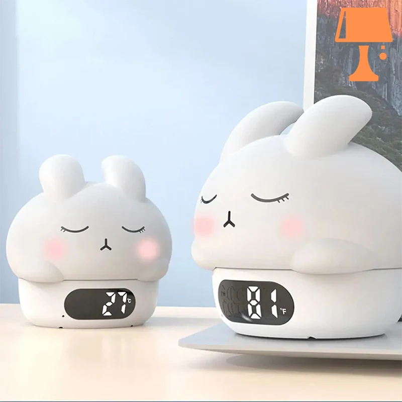 Lisslune | BunnyGlow - Charming cat-shaped bedside lamp and alarm clock