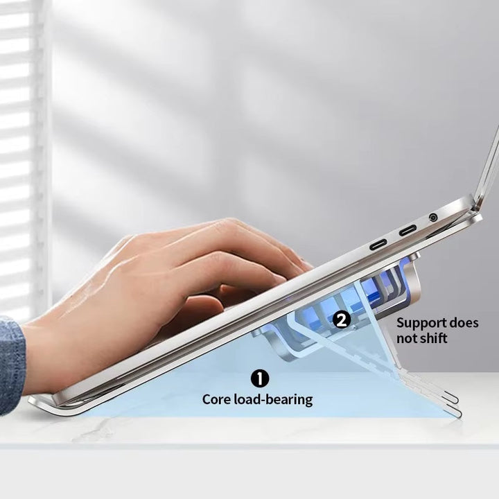 Lisslune | Foldable Laptop Stand with 360° Rotating Cooling Fans and Adjustable Height