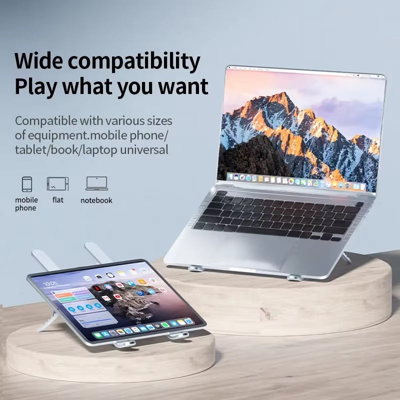 Lisslune | Foldable Laptop Stand with 360° Rotating Cooling Fans and Adjustable Height