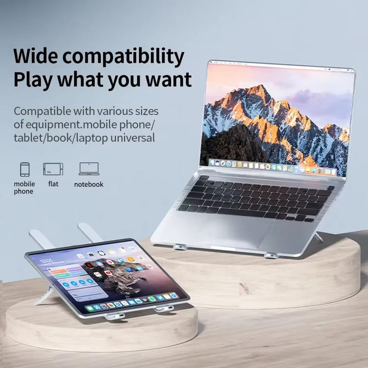Lisslune | Foldable Laptop Stand with 360° Rotating Cooling Fans and Adjustable Height