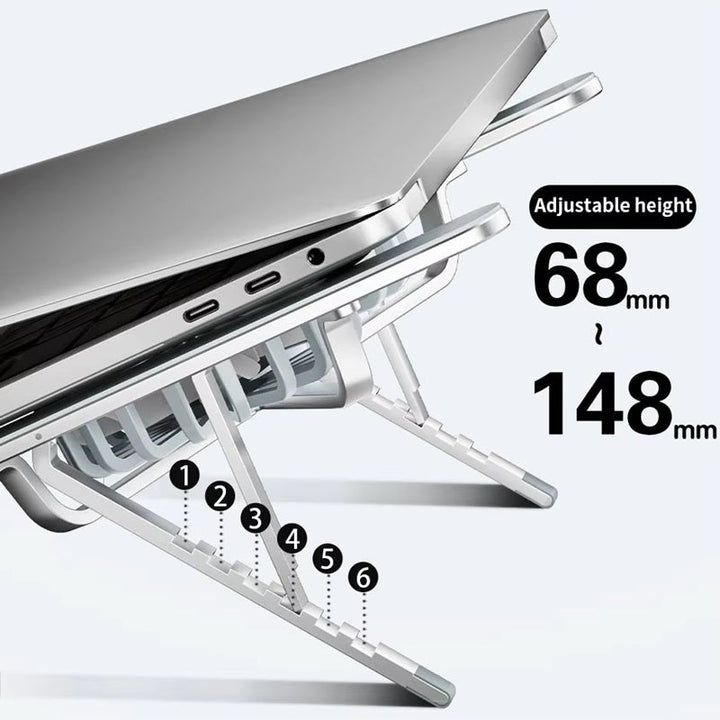 Lisslune | Foldable Laptop Stand with 360° Rotating Cooling Fans and Adjustable Height