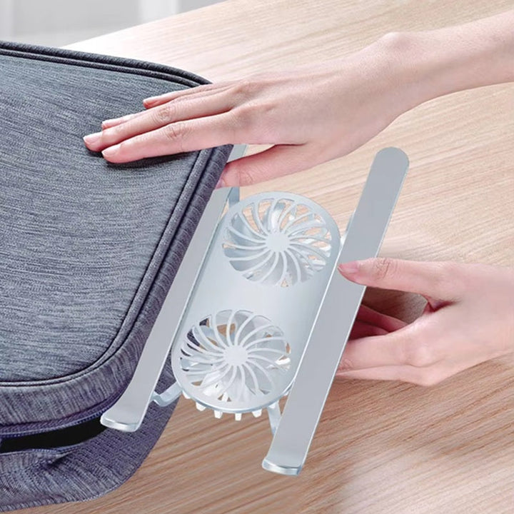 Lisslune | Foldable Laptop Stand with 360° Rotating Cooling Fans and Adjustable Height