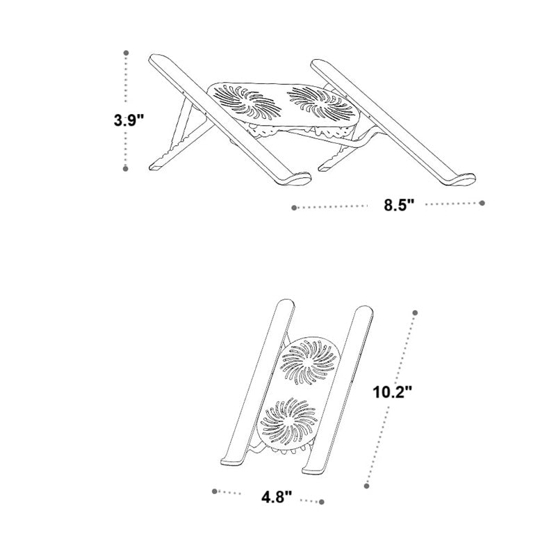 Lisslune | Foldable Laptop Stand with 360° Rotating Cooling Fans and Adjustable Height