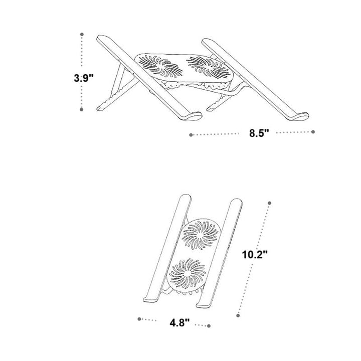 Lisslune | Foldable Laptop Stand with 360° Rotating Cooling Fans and Adjustable Height