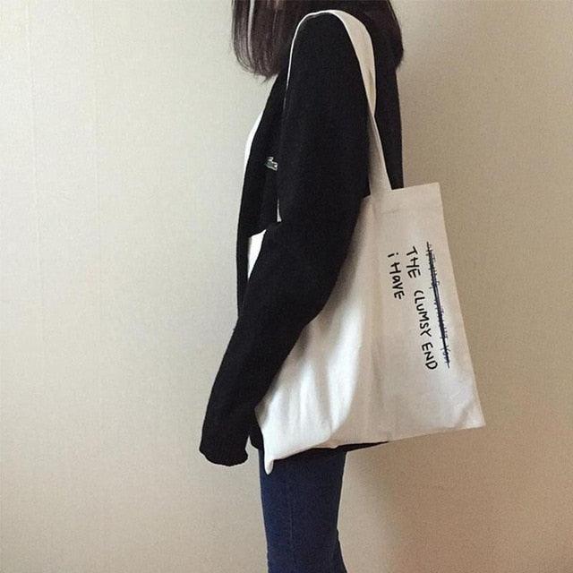 Lisslune | Customizable Elegant Letter Canvas Tote: Your Daily Favorite Accessory