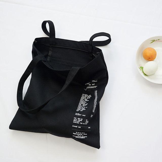 Lisslune | Customizable Elegant Letter Canvas Tote: Your Daily Favorite Accessory