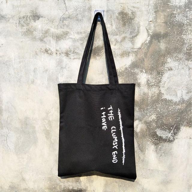 Lisslune | Customizable Elegant Letter Canvas Tote: Your Daily Favorite Accessory