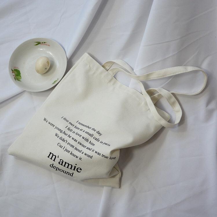 Lisslune | Customizable Elegant Letter Canvas Tote: Your Daily Favorite Accessory