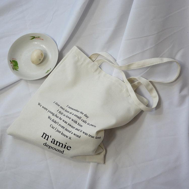 Lisslune | Customizable Elegant Letter Canvas Tote: Your Daily Favorite Accessory