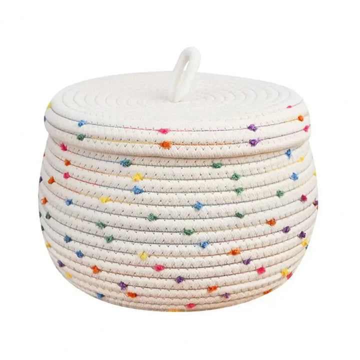 Lisslune | Large storage basket made of cotton rope with lid