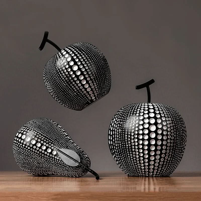 Lisslune | MonoApple Decorative Figurine – Black & White Polka Dot Apple