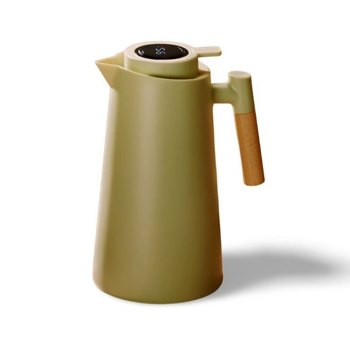 Lisslune | Lattea – Thermal Jug with Temperature Display, Leak-Proof Design & Wooden Handle