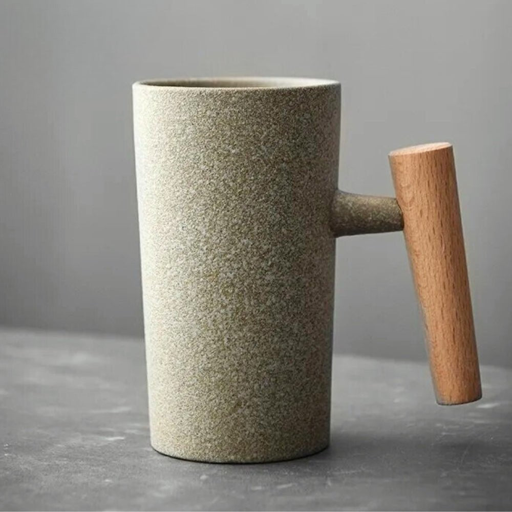 Lisslune | LATTECRAFT – Nordic Earth Latte Cups Handmade Ceramic Coffee Mugs with Ergonomic Grip