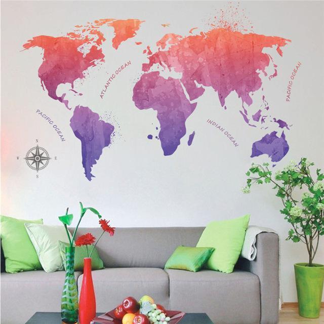 Lisslune | World map wall sticker 7 different designs