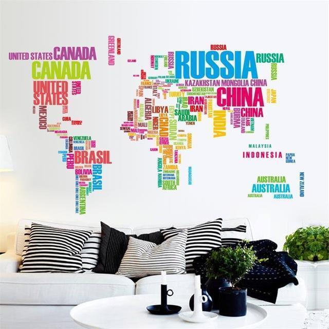 Lisslune | World map wall sticker 7 different designs