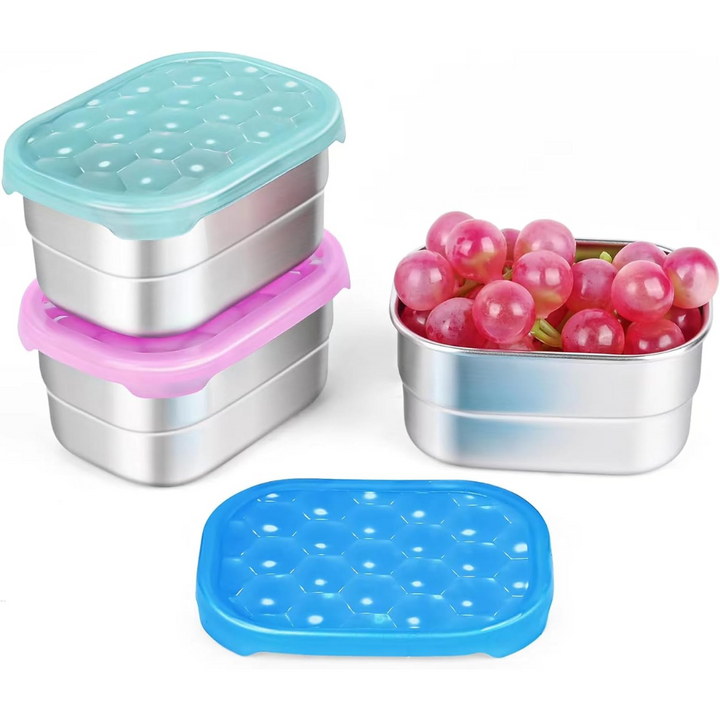 Lisslune | Leak-proof Stainless Steel Snack Containers with Silicone Lid - 250ml
