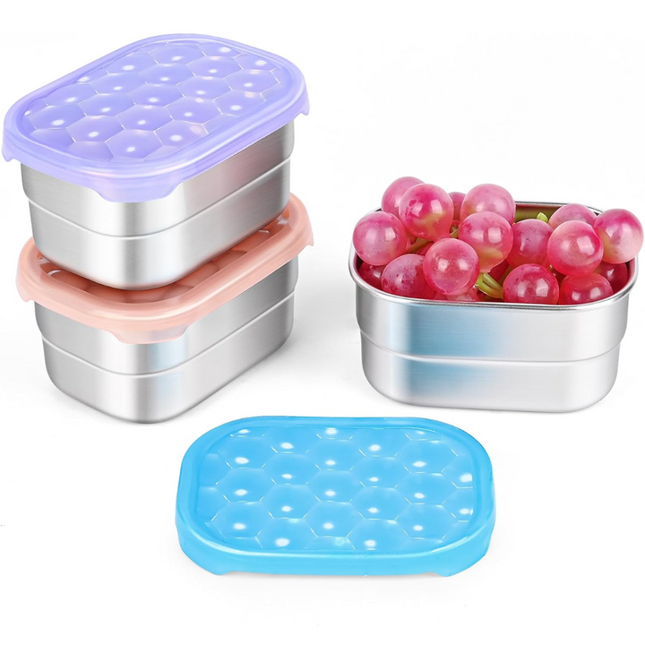 Lisslune | Leak-proof Stainless Steel Snack Containers with Silicone Lid - 250ml