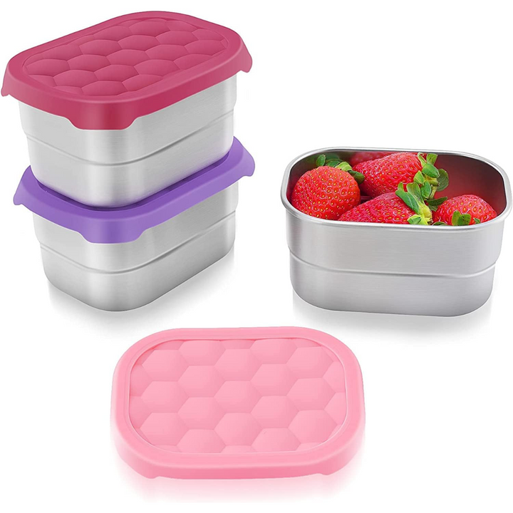 Lisslune | Leak-proof Stainless Steel Snack Containers with Silicone Lid - 250ml