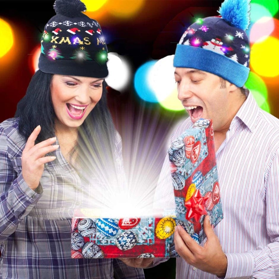 Lisslune | LED Christmas Beanie - Unisex Knitted Beanie  for Christmas and New Year