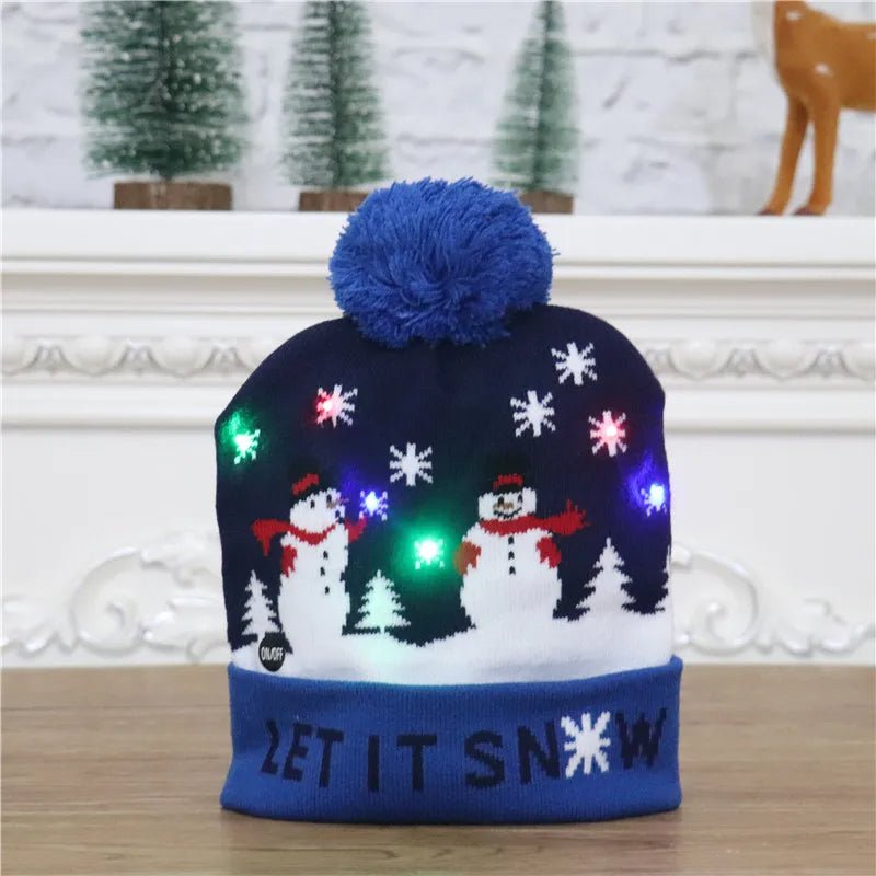 Lisslune | LED Christmas Beanie - Unisex Knitted Beanie  for Christmas and New Year