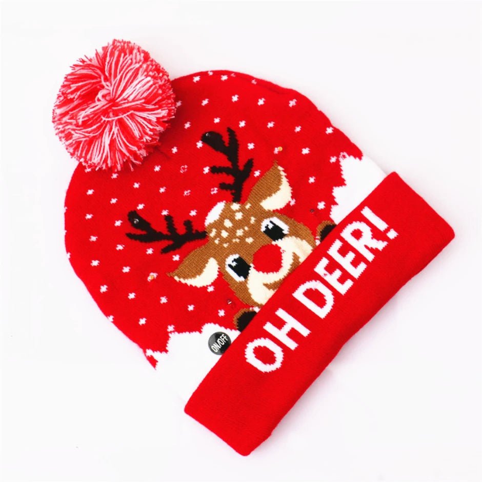 Lisslune | LED Christmas Beanie - Unisex Knitted Beanie  for Christmas and New Year