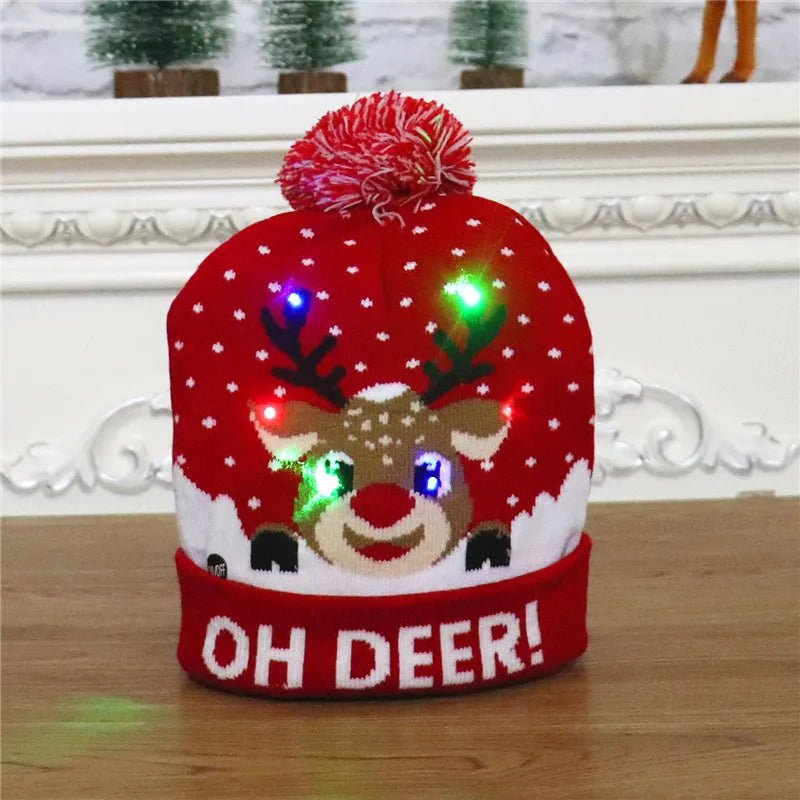 Lisslune | LED Christmas Beanie - Unisex Knitted Beanie  for Christmas and New Year