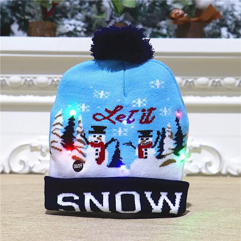 Lisslune | LED Christmas Beanie - Unisex Knitted Beanie  for Christmas and New Year
