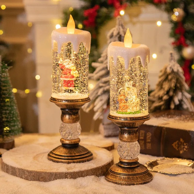 Lisslune | LED Christmas Candle Lights with Dreamy Snowflake Music Box