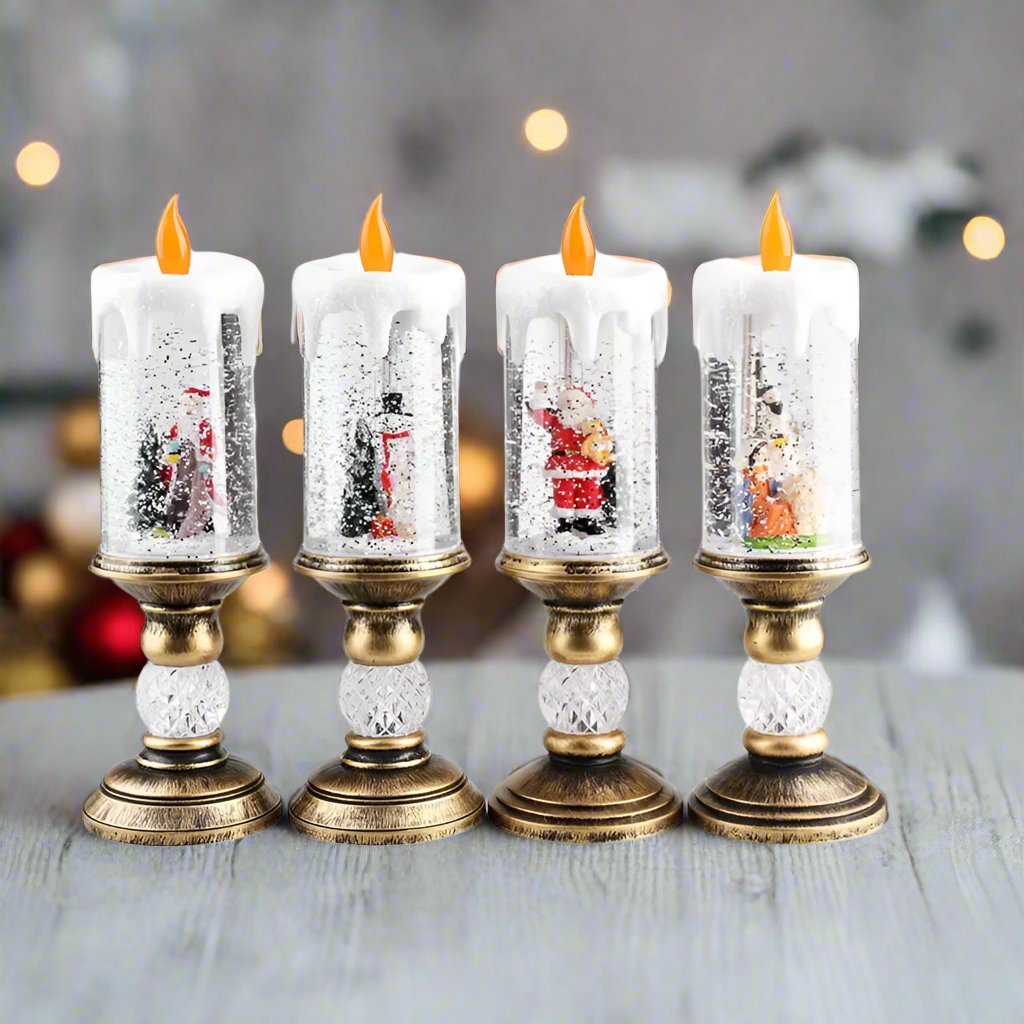 Lisslune | LED Christmas Candle Lights with Dreamy Snowflake Music Box