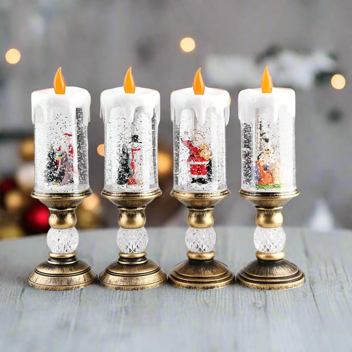 Lisslune | LED Christmas Candle Lights with Dreamy Snowflake Music Box