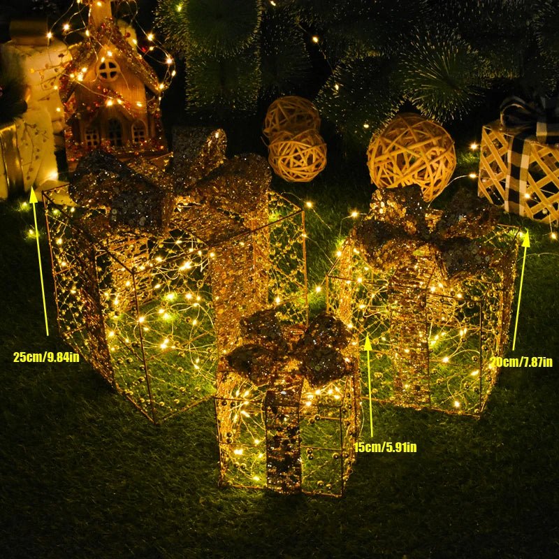 Lisslune | LED Christmas Christmas Tree, Snowman or Gift Box Decoration – Snowman & Fawn Tree Decorations, Perfect Holiday Ornaments & New Year Gifts