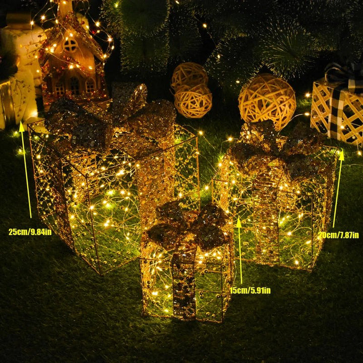 Lisslune | LED Christmas Christmas Tree, Snowman or Gift Box Decoration – Snowman & Fawn Tree Decorations, Perfect Holiday Ornaments & New Year Gifts