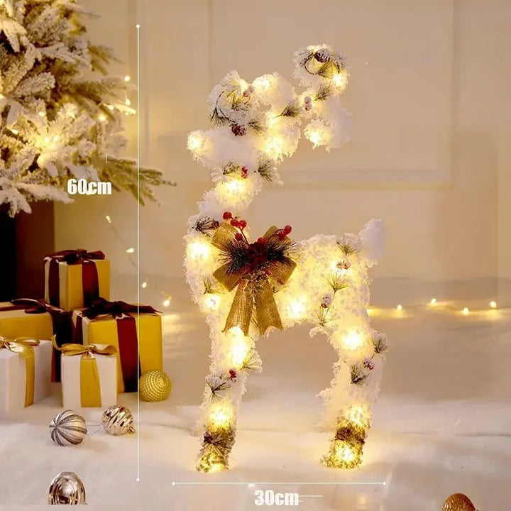 Lisslune | LED Christmas Christmas Tree, Snowman or Gift Box Decoration – Snowman & Fawn Tree Decorations, Perfect Holiday Ornaments & New Year Gifts