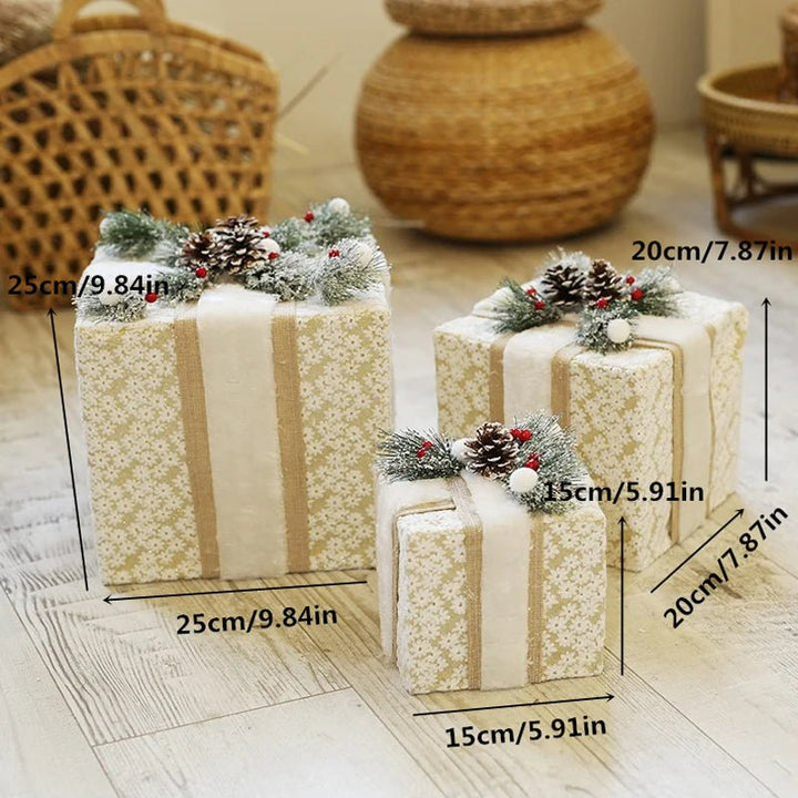 Lisslune | LED Christmas Christmas Tree, Snowman or Gift Box Decoration – Snowman & Fawn Tree Decorations, Perfect Holiday Ornaments & New Year Gifts