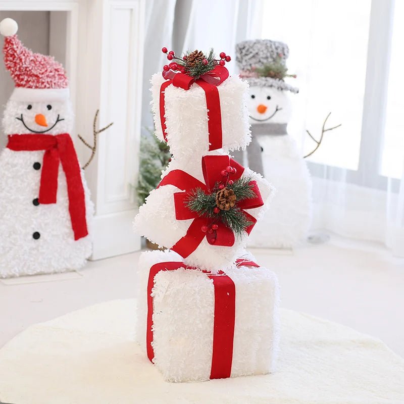 Lisslune | LED Christmas Christmas Tree, Snowman or Gift Box Decoration – Snowman & Fawn Tree Decorations, Perfect Holiday Ornaments & New Year Gifts