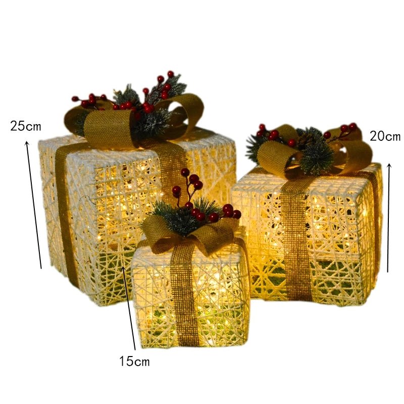 Lisslune | LED Christmas Christmas Tree, Snowman or Gift Box Decoration – Snowman & Fawn Tree Decorations, Perfect Holiday Ornaments & New Year Gifts