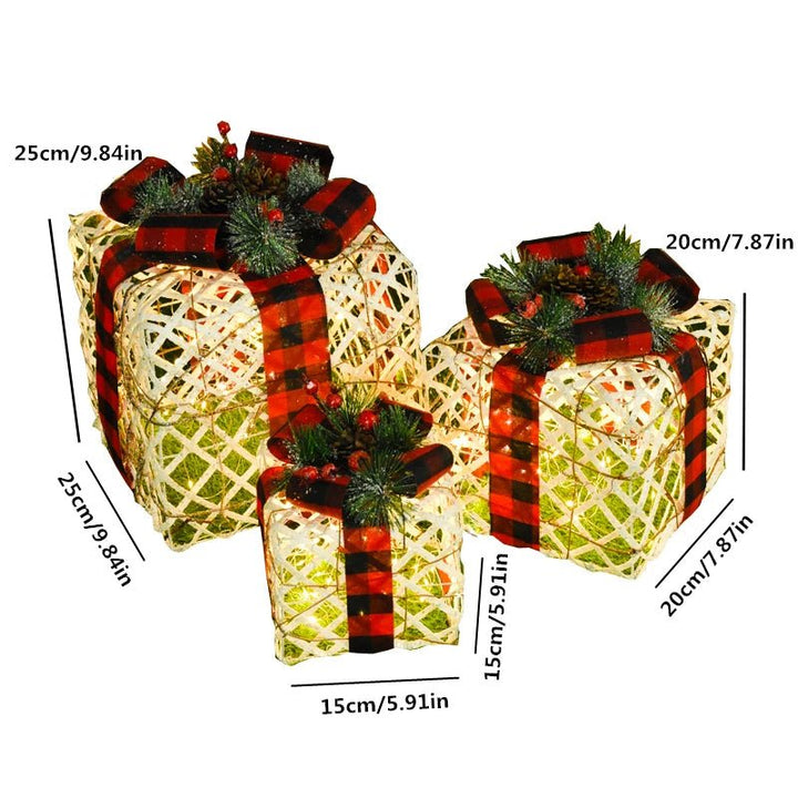 Lisslune | LED Christmas Christmas Tree, Snowman or Gift Box Decoration – Snowman & Fawn Tree Decorations, Perfect Holiday Ornaments & New Year Gifts