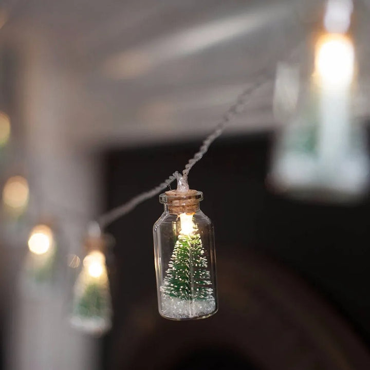 Lisslune | LED Christmas Tree Glass Jar String Lights – Battery-Powered Fairy Glow for Festive Decor, Weddings & Parties