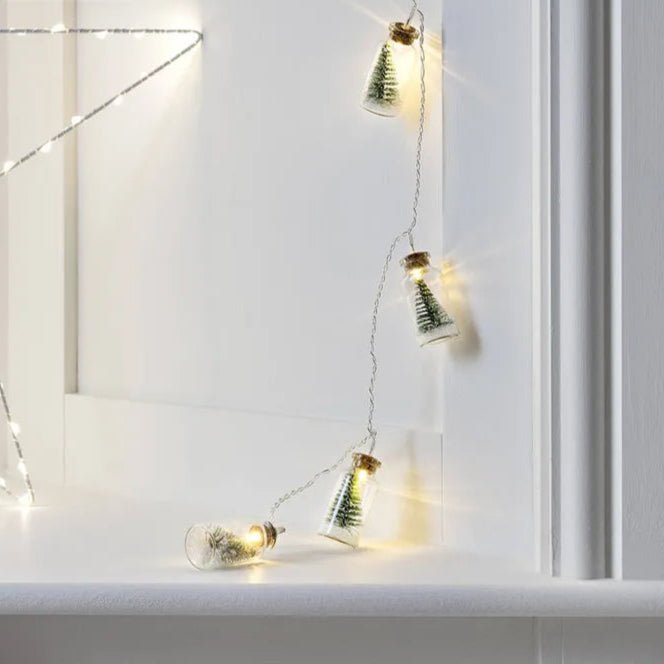 Lisslune | LED Christmas Tree Glass Jar String Lights – Battery-Powered Fairy Glow for Festive Decor, Weddings & Parties