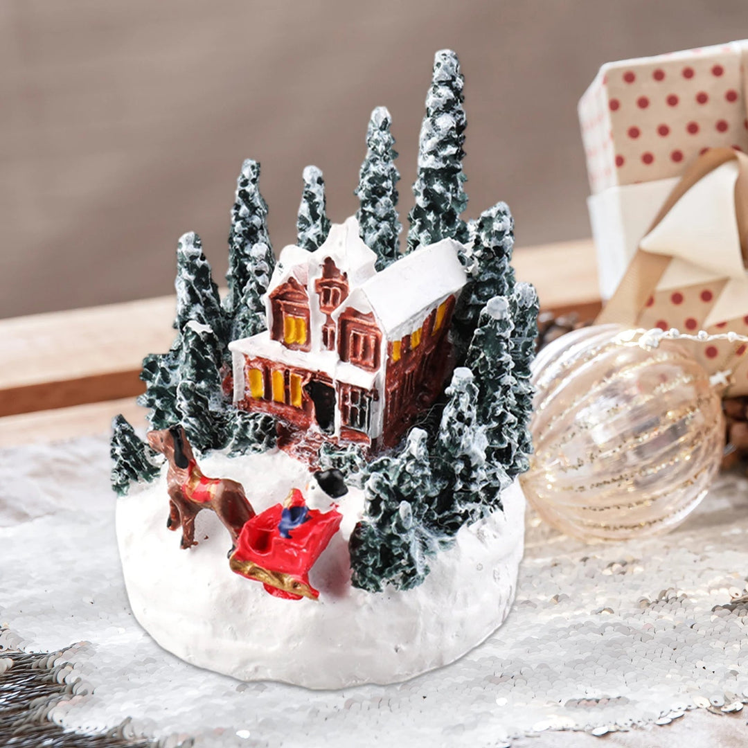 Lisslune | LED Christmas Village Miniature Set – Snowy Resin Houses for Festive Home Décor & Delightful Gifts for Kids & Friends