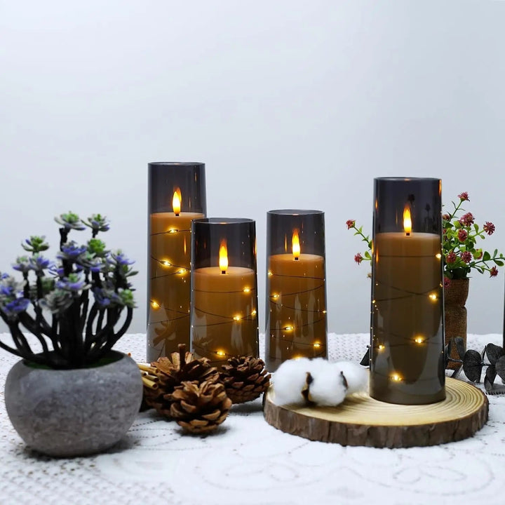 Lisslune | LED Flameless Candles – Battery-Powered Acrylic Lights for Wedding, Halloween & Christmas Décor