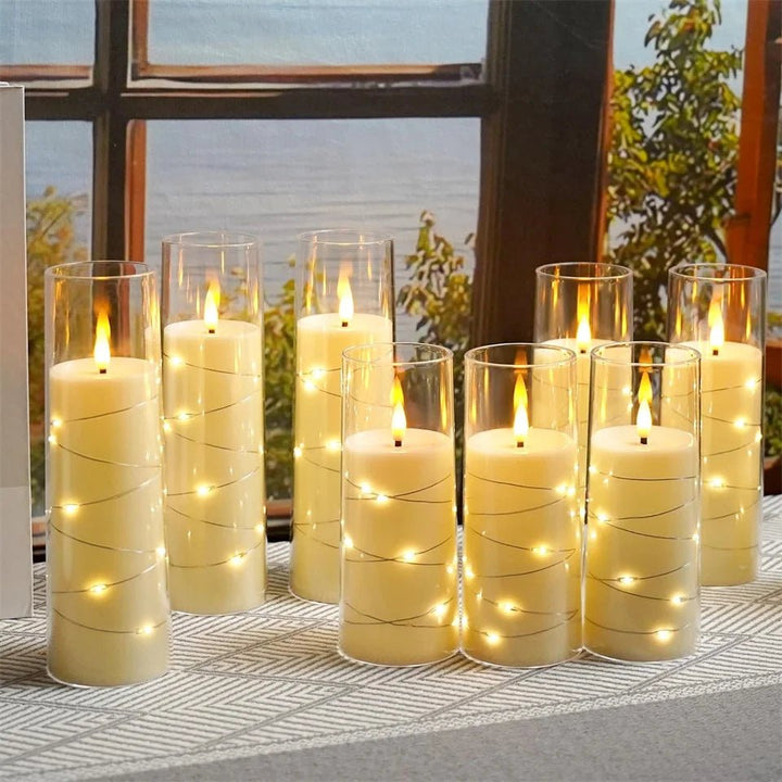 Lisslune | LED Flameless Candles – Battery-Powered Acrylic Lights for Wedding, Halloween & Christmas Décor