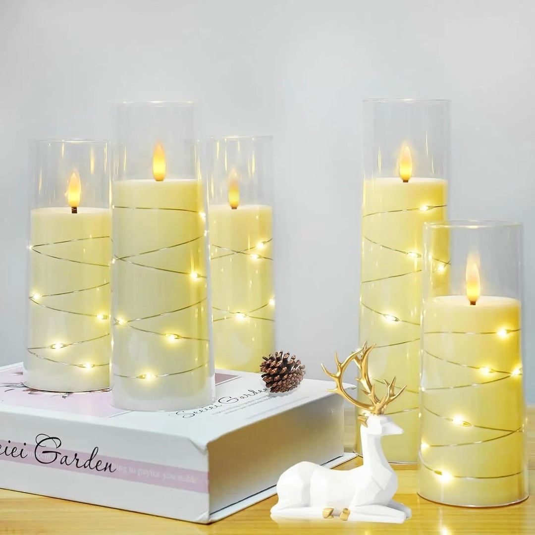 Lisslune | LED Flameless Candles – Battery-Powered Acrylic Lights for Wedding, Halloween & Christmas Décor