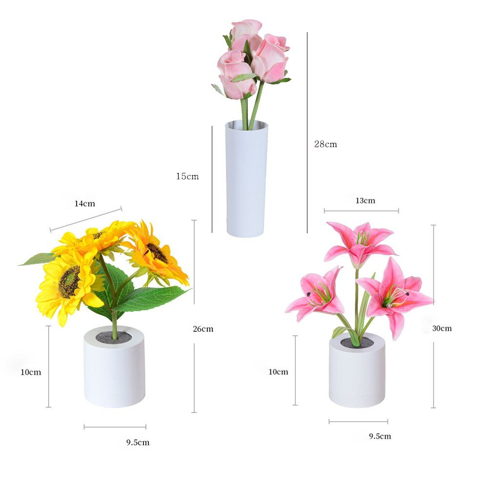 Lisslune | LED Flower Night Light Lily Table Flower Lamp