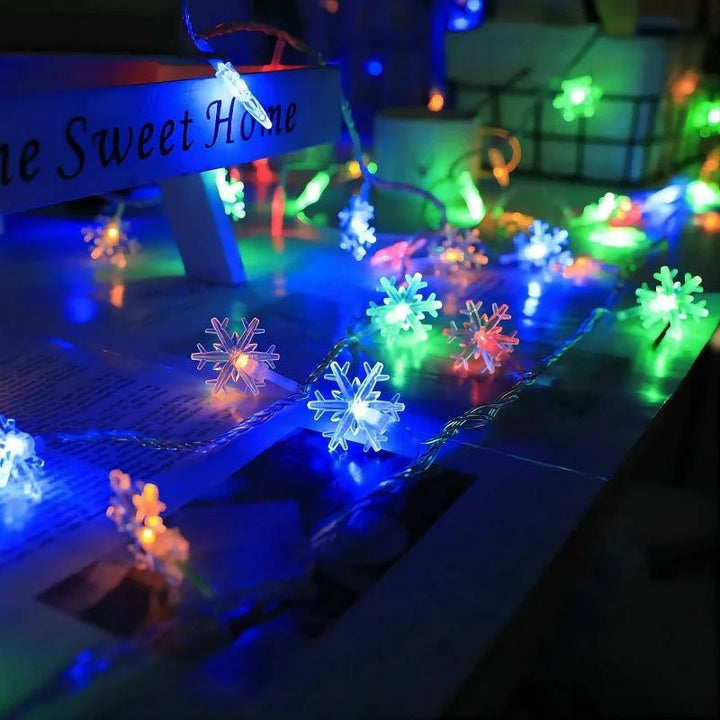 Lisslune | LED Snowflake Lights - String Garland  Christmas Lights