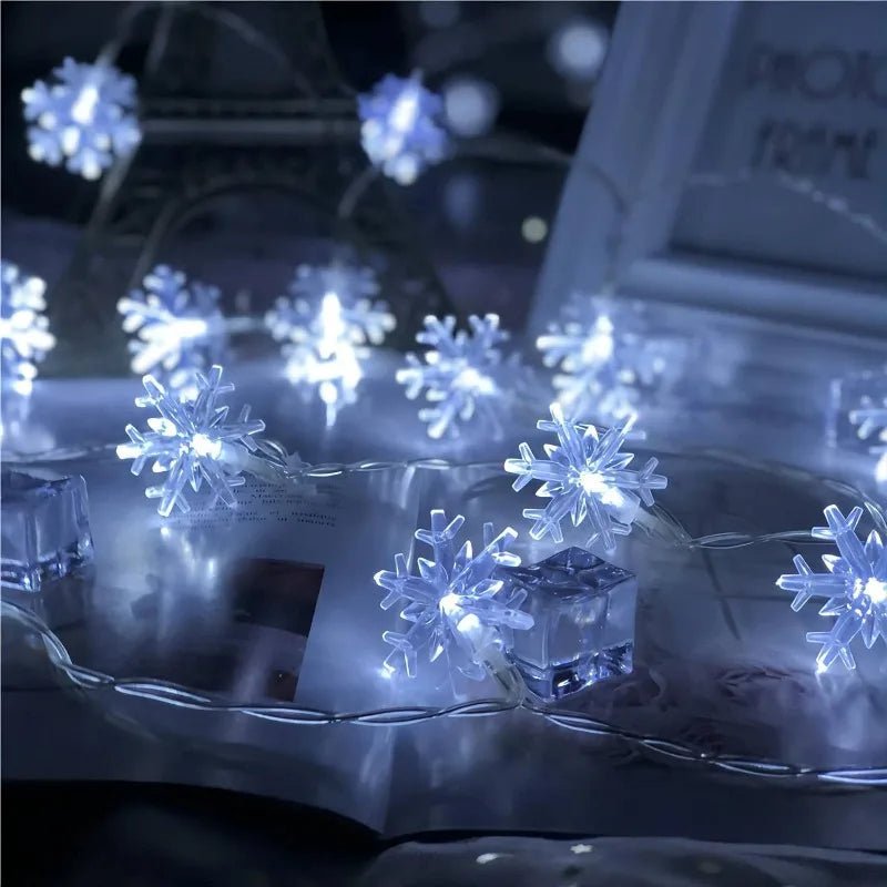 Lisslune | LED Snowflake Lights - String Garland  Christmas Lights
