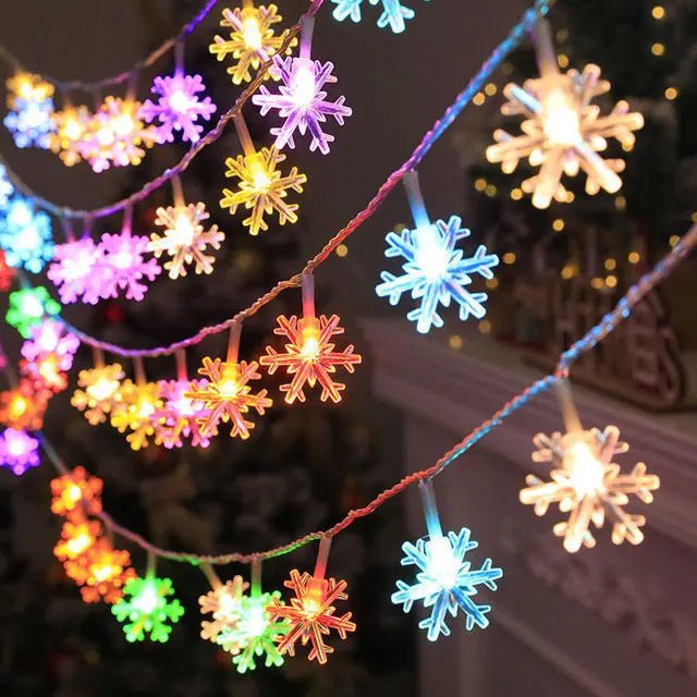 Lisslune | LED Snowflake Lights - String Garland  Christmas Lights