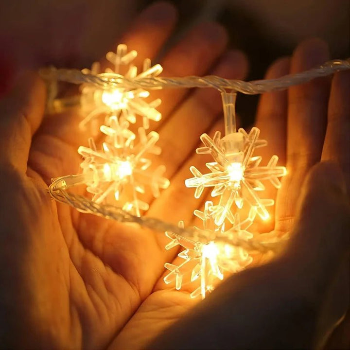 Lisslune | LED Snowflake Lights - String Garland  Christmas Lights