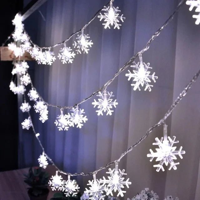 Lisslune | LED Snowflake Lights - String Garland  Christmas Lights