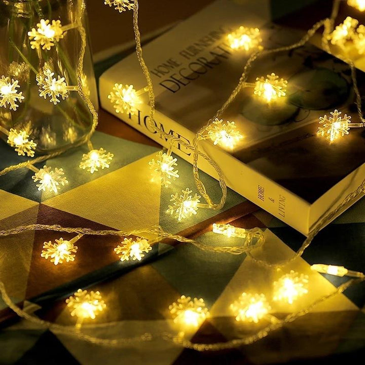 Lisslune | LED Snowflake Lights - String Garland  Christmas Lights